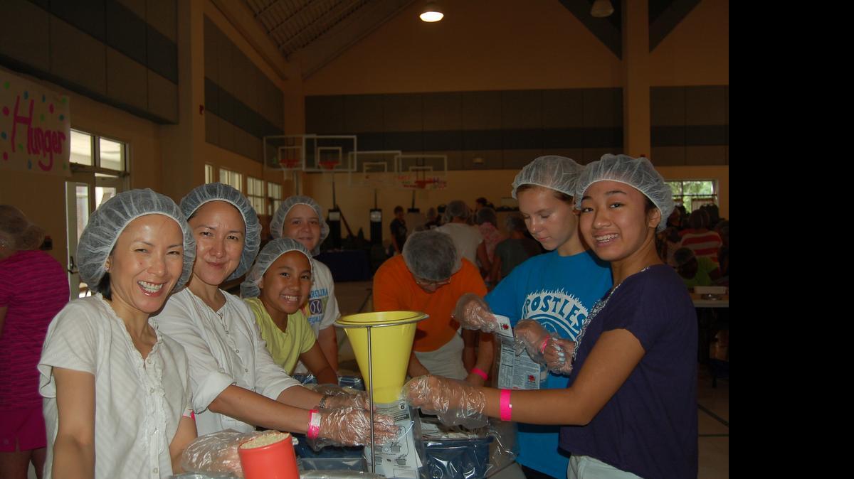 
On July 18, more than 700 volunteers packaged more than 50,000 meals through Stop Hunger Now at Saint Mark Catholic, Huntersville. The meals will be shipped to the western African nation of Burkina Faso.



