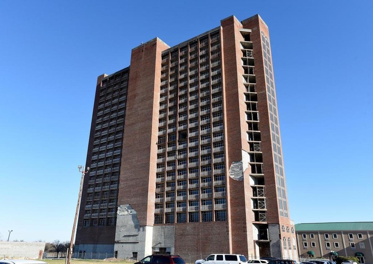 The never-finished, never-occupied 21-story tower in Fort Mill.