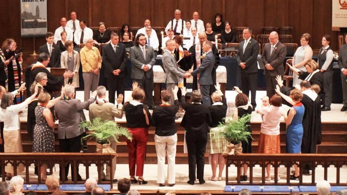 The April 23, 2016 wedding of John Romano and Jim Wilborne at First United Methodist Church in Charlotte made national headlines.