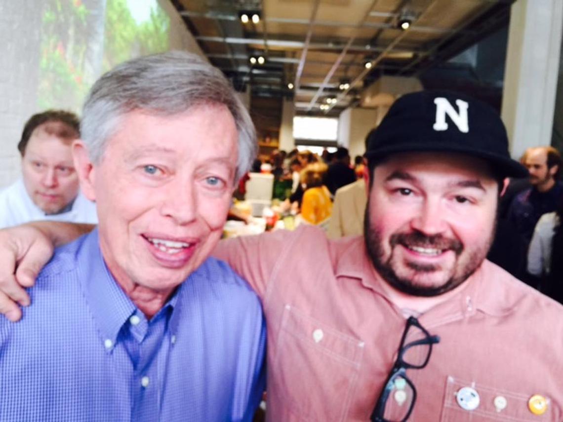 Chefs like Sean Brock (right) are all fans of the mighty meat-curing man, Allan Benton.