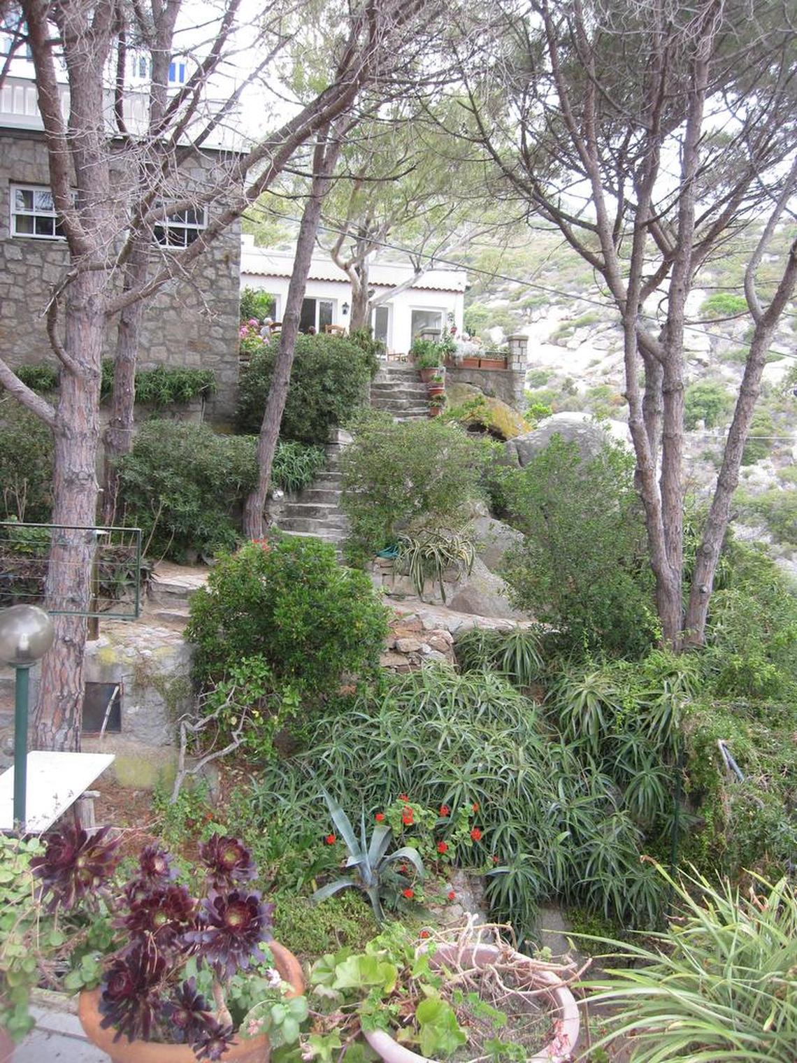 A few of the dozens of steps we climbed on Pardini’s Hermitage, on the island of Giglio, from the water landing to the bed and breakfast on the side of the mountain.