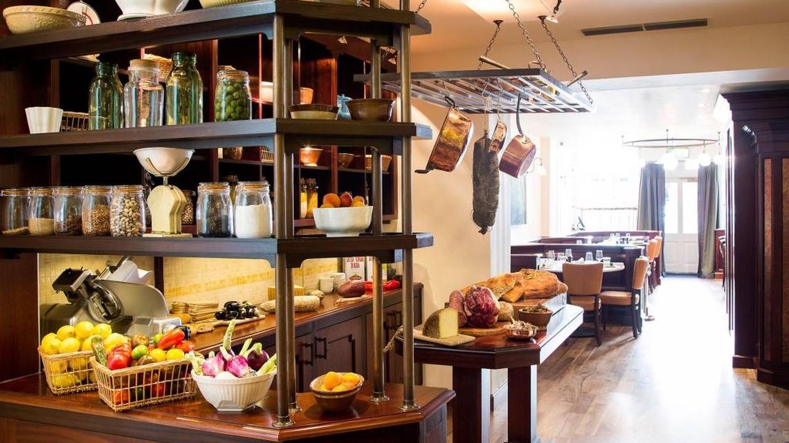 
The new branch of Cafe Murano, in Covent Garden, London: The seasonal food alone would probably keep you coming back. The set lunch may feature dishes such as risotto with peas and Berkswell cheese and apricot tart with mascarpone. 
