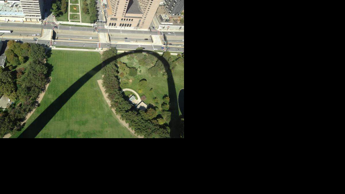 
“I’m atop the Saint Louis Arch in 2013. You see so many pictures of the Arch – but this is its shadow on the buildings below. I like to look at things a different way, sometimes.”


