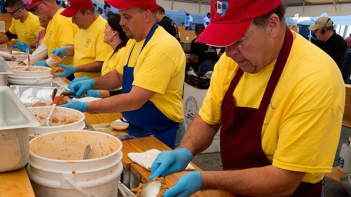 
At the Oct. 24 festival, by-the-sandwich meat is sold out of three huge tents operated by four choice Lexington restaurants: The Barbecue Center, Smokey Joe’s Barbecue, Speedy’s Barbecue and Stamey’s Barbecue.

