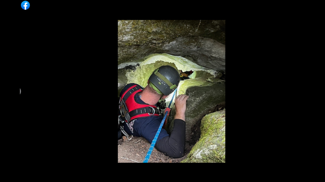 Charlie the dog was in a cave for three days as crews tried to save him, officials said.