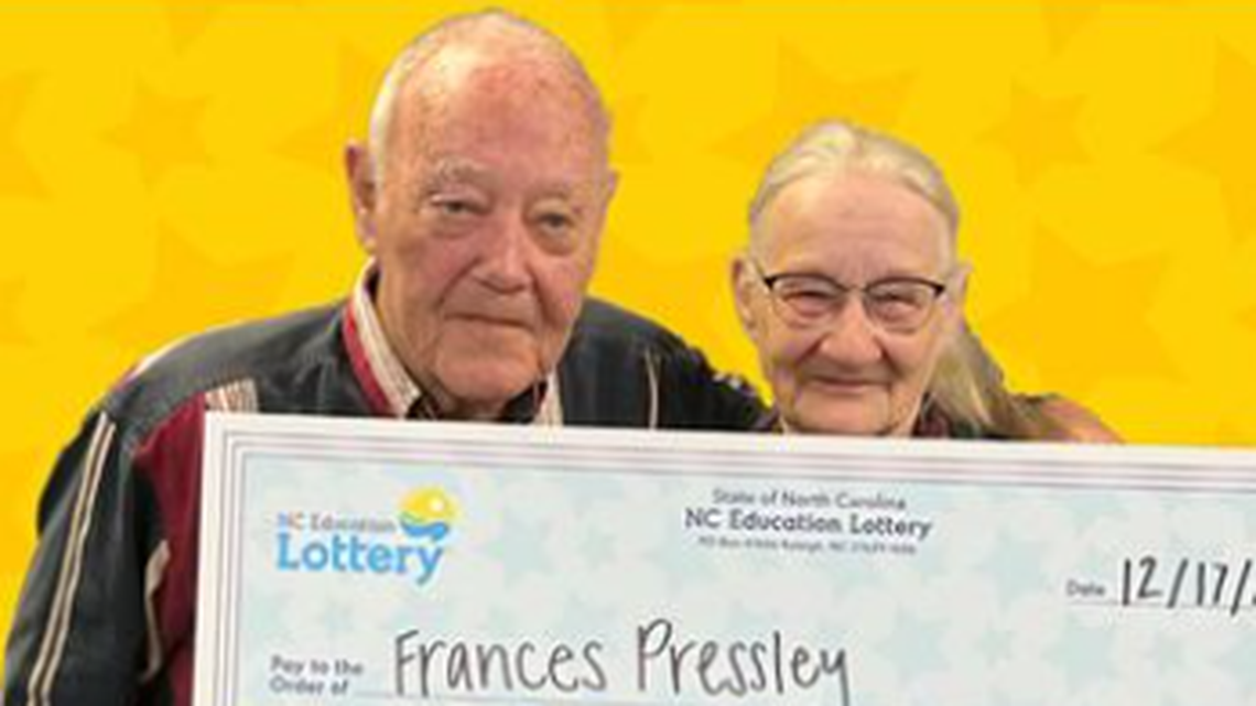 Frances Pressley, pictured with her husband Gene, scored a huge lottery prize in North Carolina.