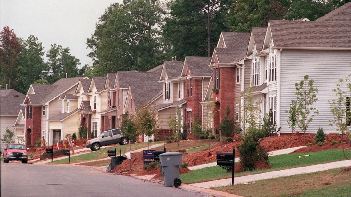 A row of single-family homes along Charter Hills Road in south Mecklenburg County. Planning consultant Martin Zimmerman of Charlotte says the ‘single-family’ designation no longer fits now that family size is shrinking, and only one in four households in the U.S. has any children. .