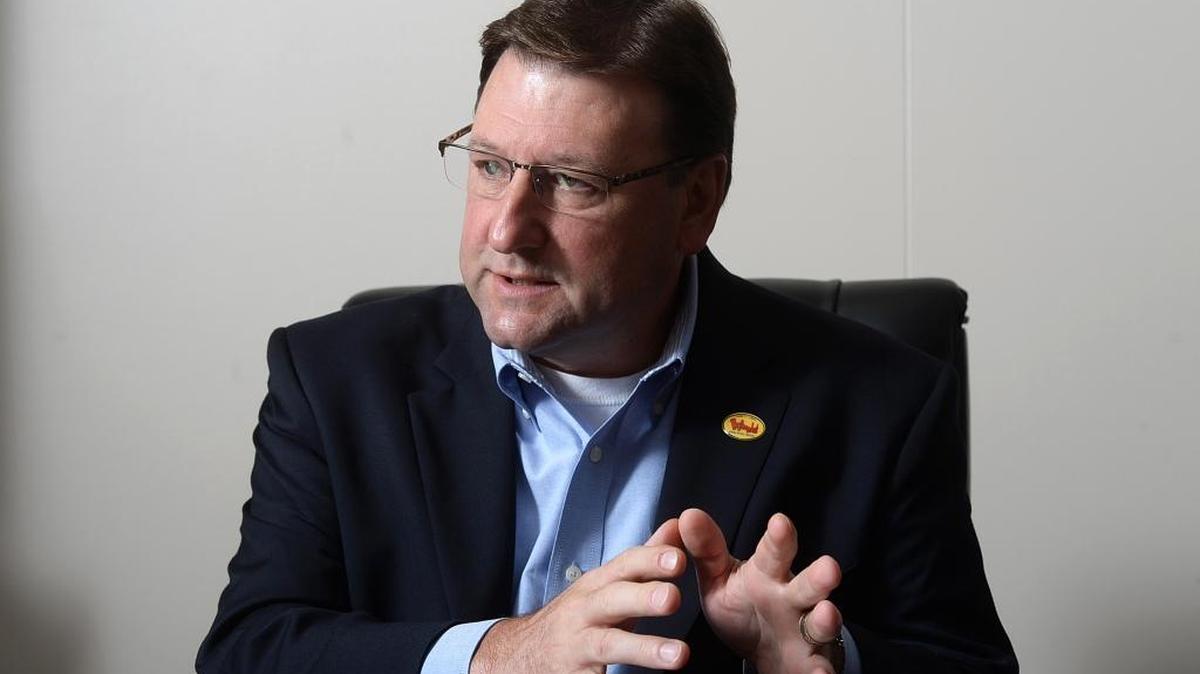 Clifton Rutledge, CEO of Bojangles', during an interview at Bojangles Corporate Headquarters in Charlotte on Aug. 14, 2015.