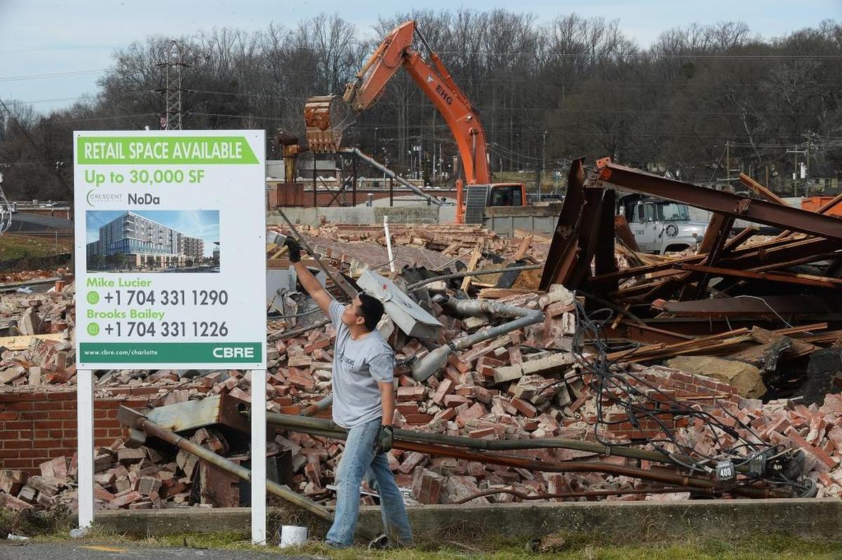 Two years ago, the Crescent Communities site in NoDa at the future 36th Street light rail station was just rubble.