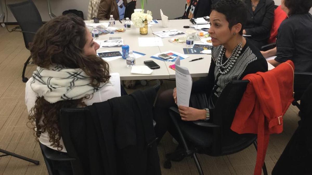 Women practice negotiating for raises at the ‘Negotiate Like a Boss’ workshop on Jan. 31, 2017.