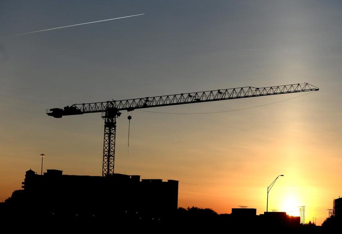 Multiple cranes from construction sites continue to dot the skyline of Charlotte during June 2017.
