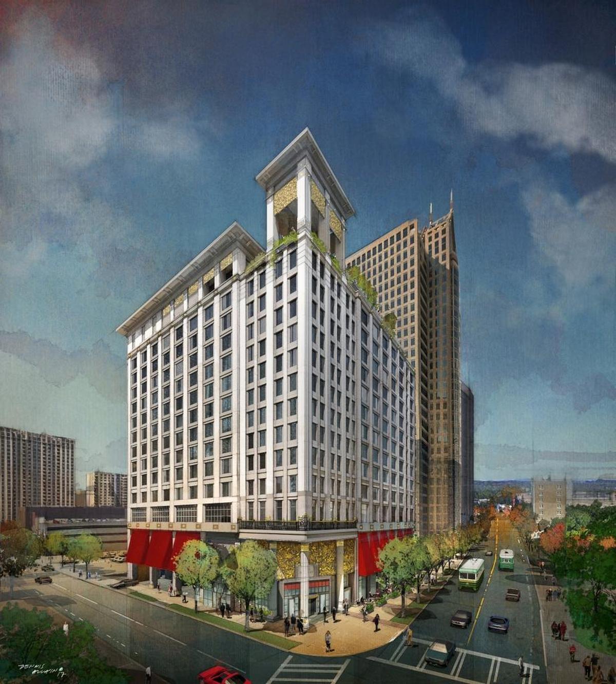 Rendering of the planned Grand Bohemian hotel, developed by the Kessler Collection.