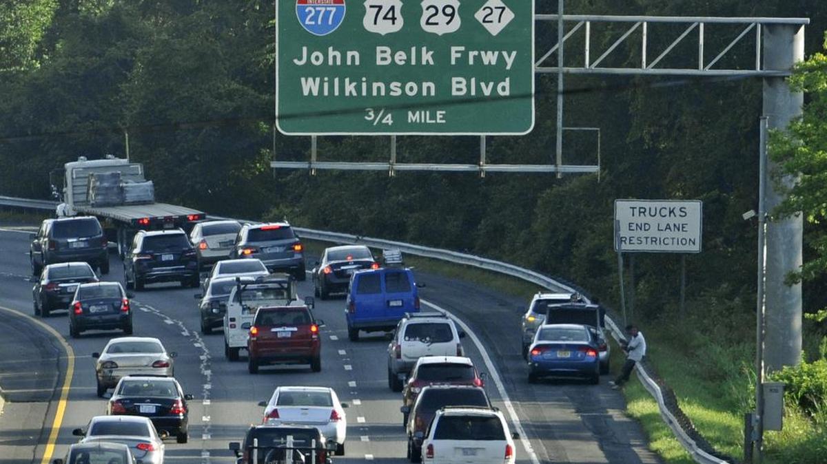 An accident between Remount Road and the John Belk Freeway has traffic crawling along Interstate 77 northbound, Thursday, Aug. 21, 2014.