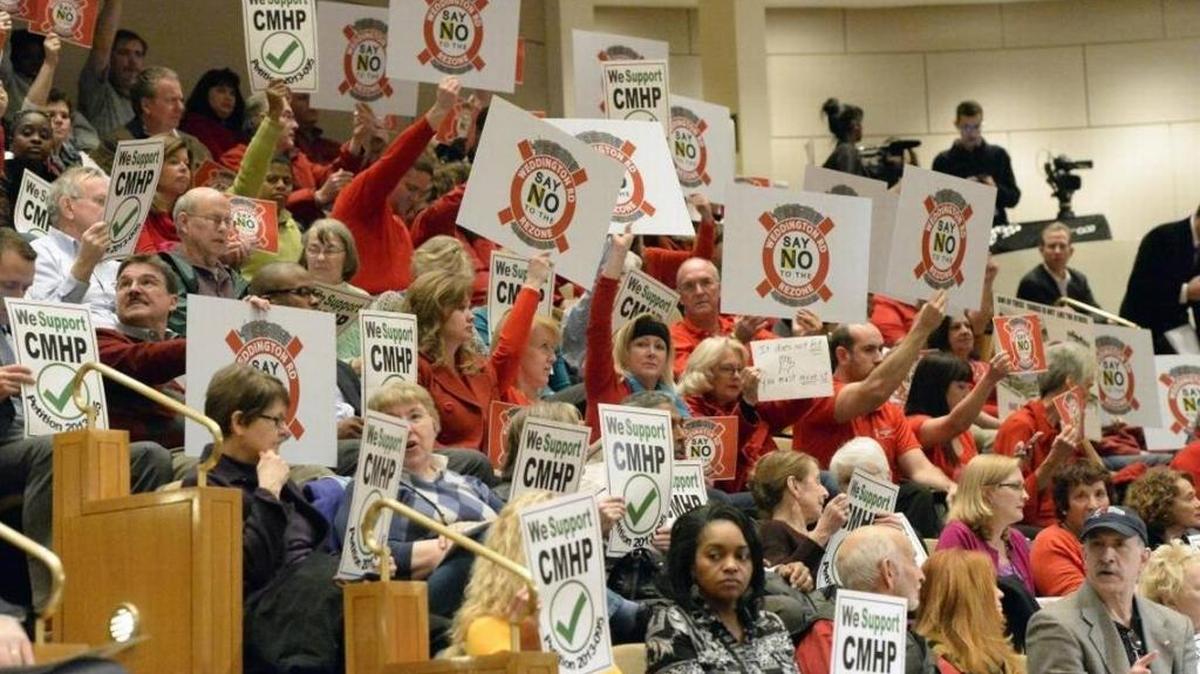 In 2014, proponents and opponents of a controversial Weddington Road rezoning filled the Charlotte City Council chambers.