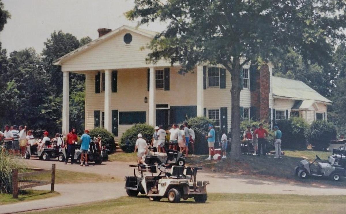A photo of the original Larkhaven clubhouse taken in the early 1970s, where players used to warm up by a wood-burning stove.