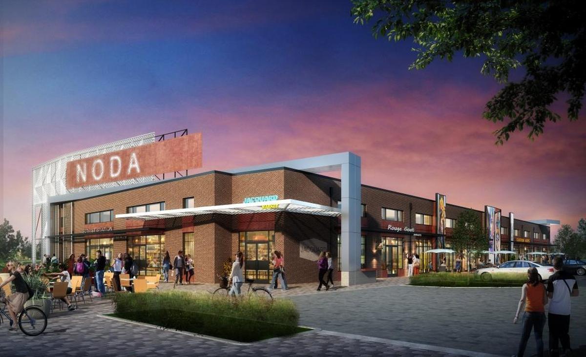 Rendering of the Asana Partners retail building that’s under construction next to the Blue Line light rail 36th Street Station. It’s expected to open this year.
