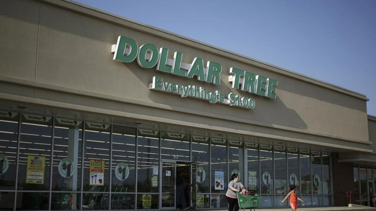 Customers exit a Dollar Tree Inc. store in Shelbyville, Kentucky, U.S., on Friday, May 15, 2015.