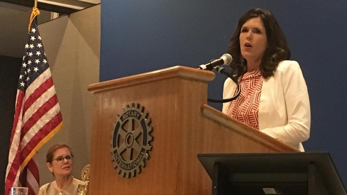 Kimberly Kuo, senior vice president of public affairs for Coca-Cola Bottling Co. Consolidated, addressed members of the Rotary Club Tuesday.