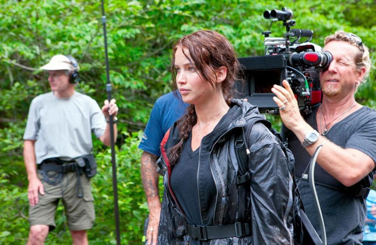 Jennifer Lawrence on the set of the first “Hunger Games” movie filmed in North Carolina in 2011. The film also shot scenes in the former Philip Morris plant in Concord, including when tributes were practicing for the games.