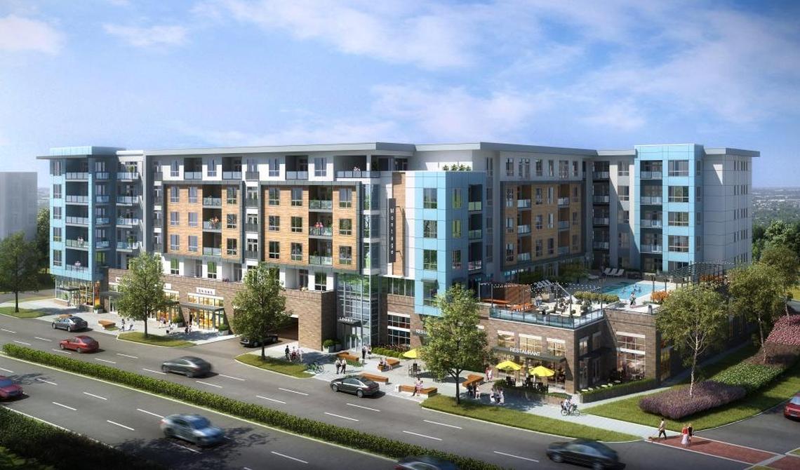 This rendering shows the Savoy apartments under construction on Stonewall Street.