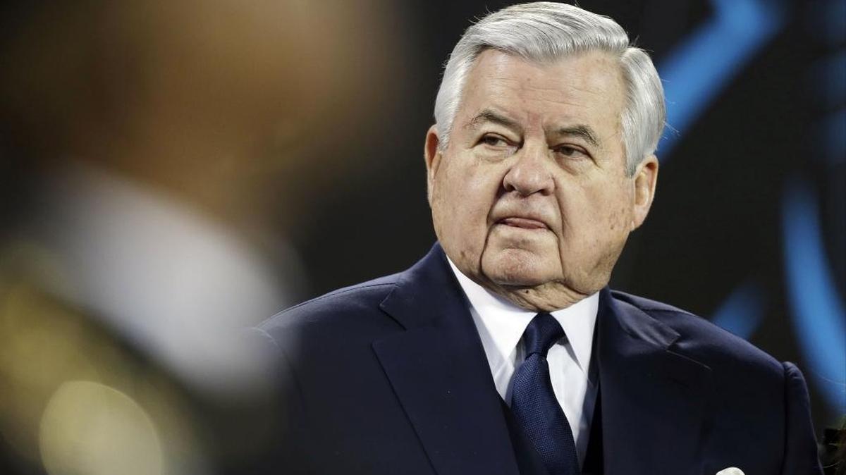 Carolina Panthers owner Jerry Richardson watches before the NFL football NFC Championship game against the Arizona Cardinals on Jan. 24, 2016, in Charlotte.