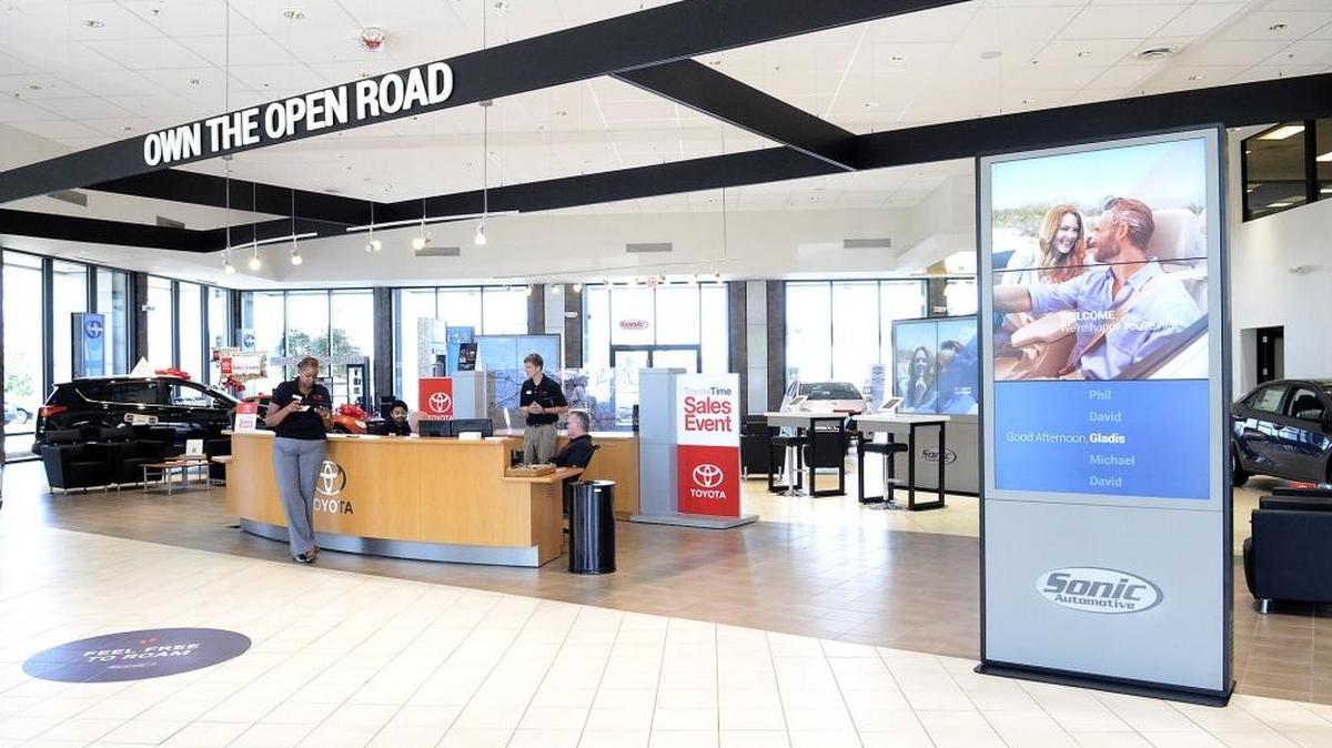 Sonic Automotive’s Town & Country Toyota in Charlotte. The company’s dealership model aims at being high-tech, efficient and fast. They say the way they use technology can enhance the customer experience and have them out of the door with the car they want within 45 minutes.