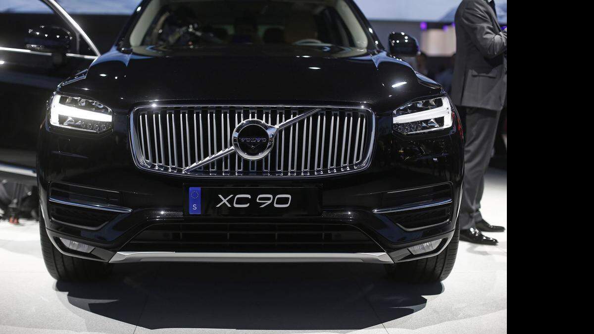 
A Volvo XC90 automobile, produced by Volvo Cars, on display at the 2014 Paris Motor Show. North Carolina appears to be out of the running for its first automobile plant, an economic development crown jewel that has eluded the state for more than two decades. A report in the Atlanta Journal-Constitution said that Volvo has narrowed its search to two states, Georgia and South Carolina. 
