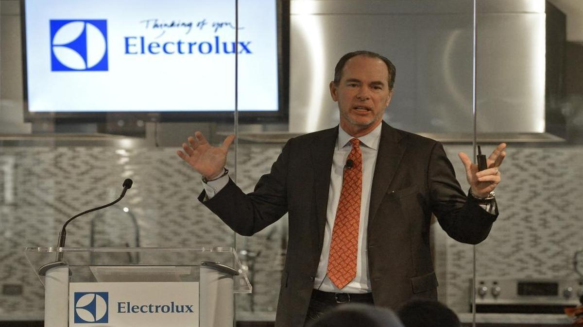 Electrolux CEO Keith McLoughlin speaks at the Electrolux Capital Markets Day in Charlotte in 2014.