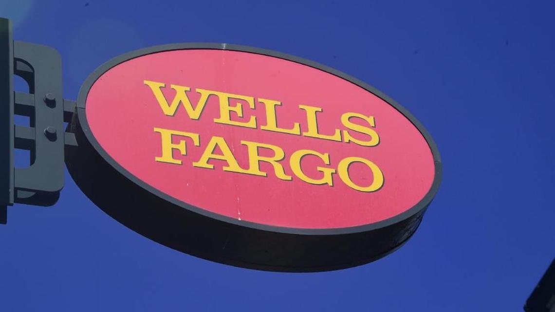 A Wells Fargo sign is seen in front of a branch in Pasadena, California on September 28, 2016.
