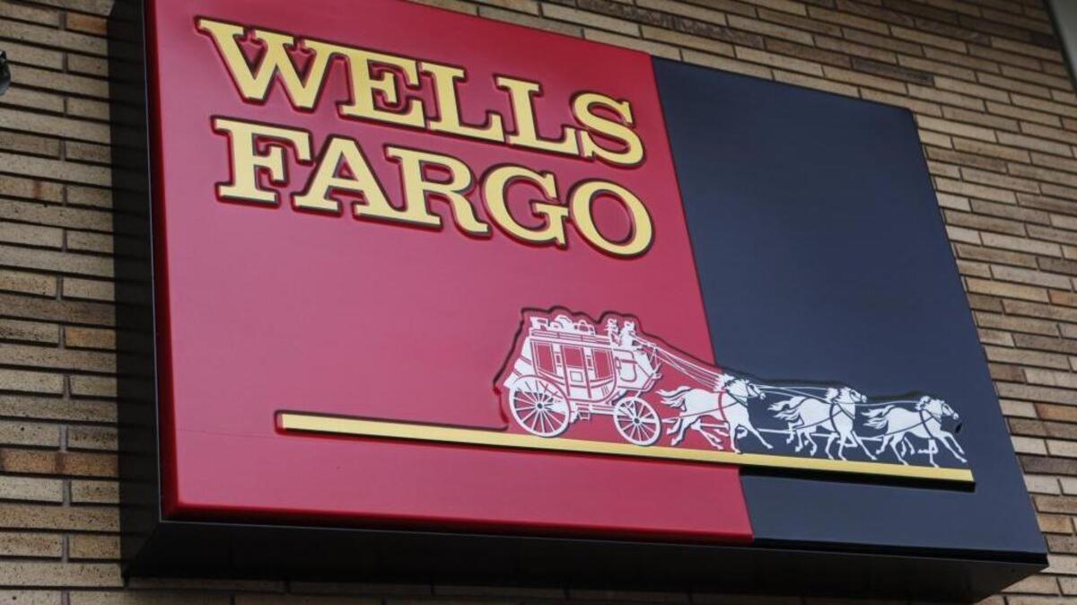 The exterior of a Wells Fargo Bank in Palo Alto, Calif.