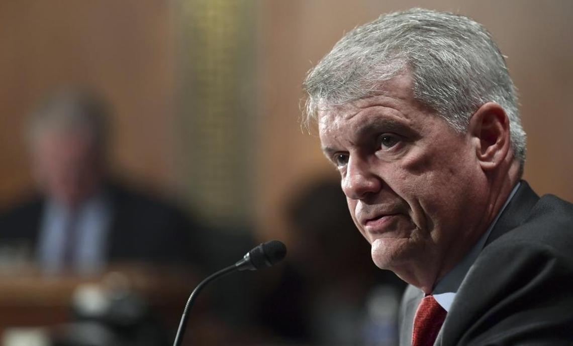 Wells Fargo CEO Timothy Sloan testifies before the Senate Banking Committee on Capitol Hill in Washington on Oct. 3, 2017, during a hearing on the bank’s sales scandal and other issues.