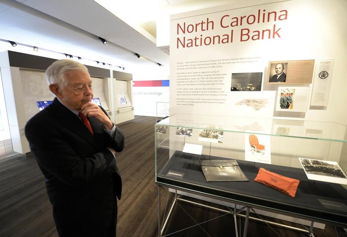 Former Bank of America CEO Hugh McColl at the Bank of America Heritage Center in February 2015.