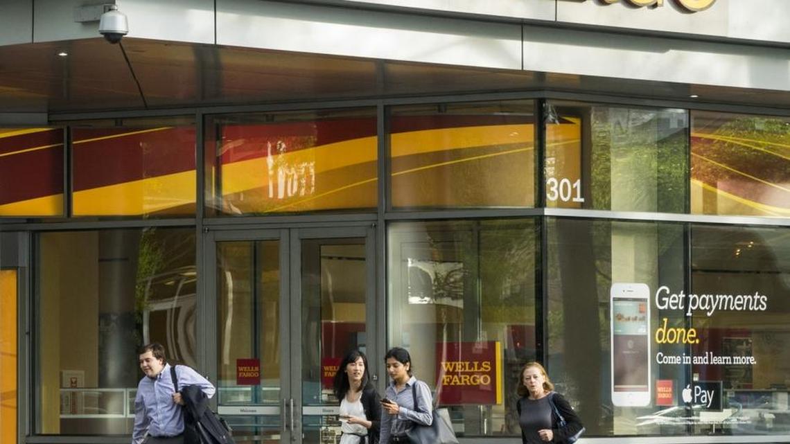 This file photo shows the Wells Fargo branch at Third and Tryon streets in Charlotte.