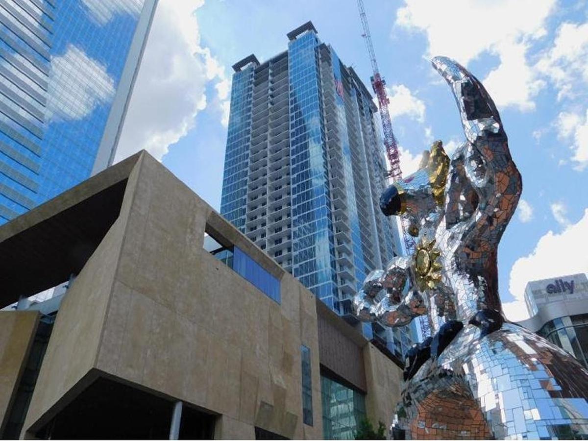The 43-story apartment tower on top of the Mint Museum uptown.