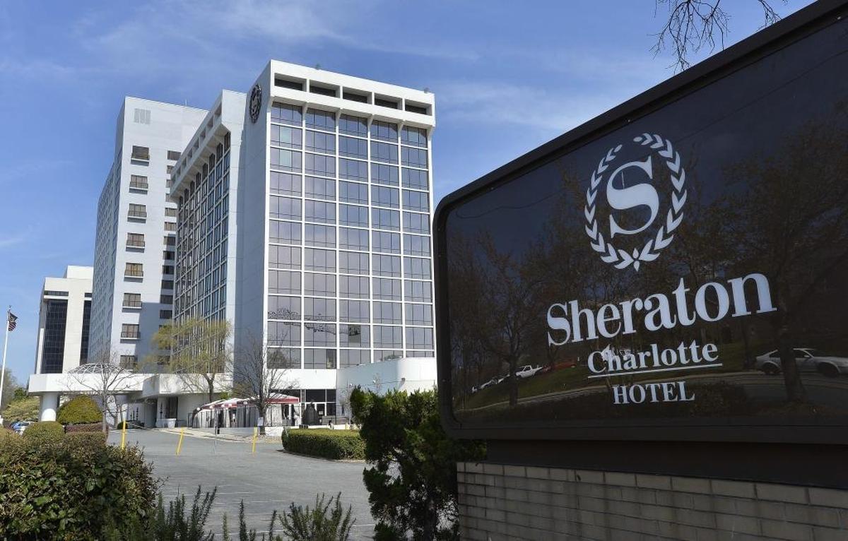 The Sheraton hotel at the intersection of McDowell and Stonewall streets in Charlotte.