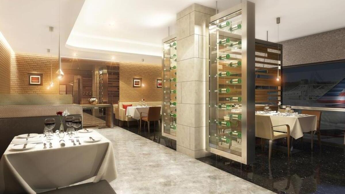 A rendering of American Airlines’ flagship dining service launching in 2017