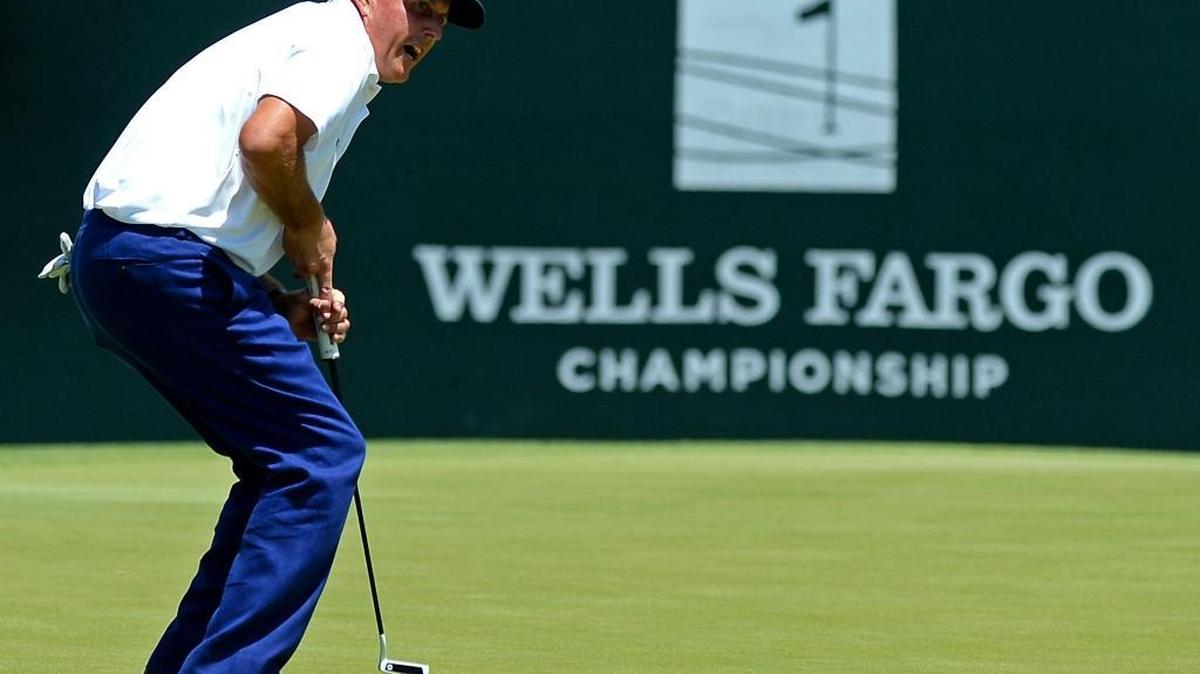 Golfer Phil Mickelson profited from insider information about Dean Foods Co. that he received from gambler William “Billy” Walters, according to the U.S. Securities and Exchange Commission. Here he reacts to a missed putt on the third green during the Wells Fargo Championship on Sunday, May 8, 2016 at Quail Hollow Club in Charlotte.