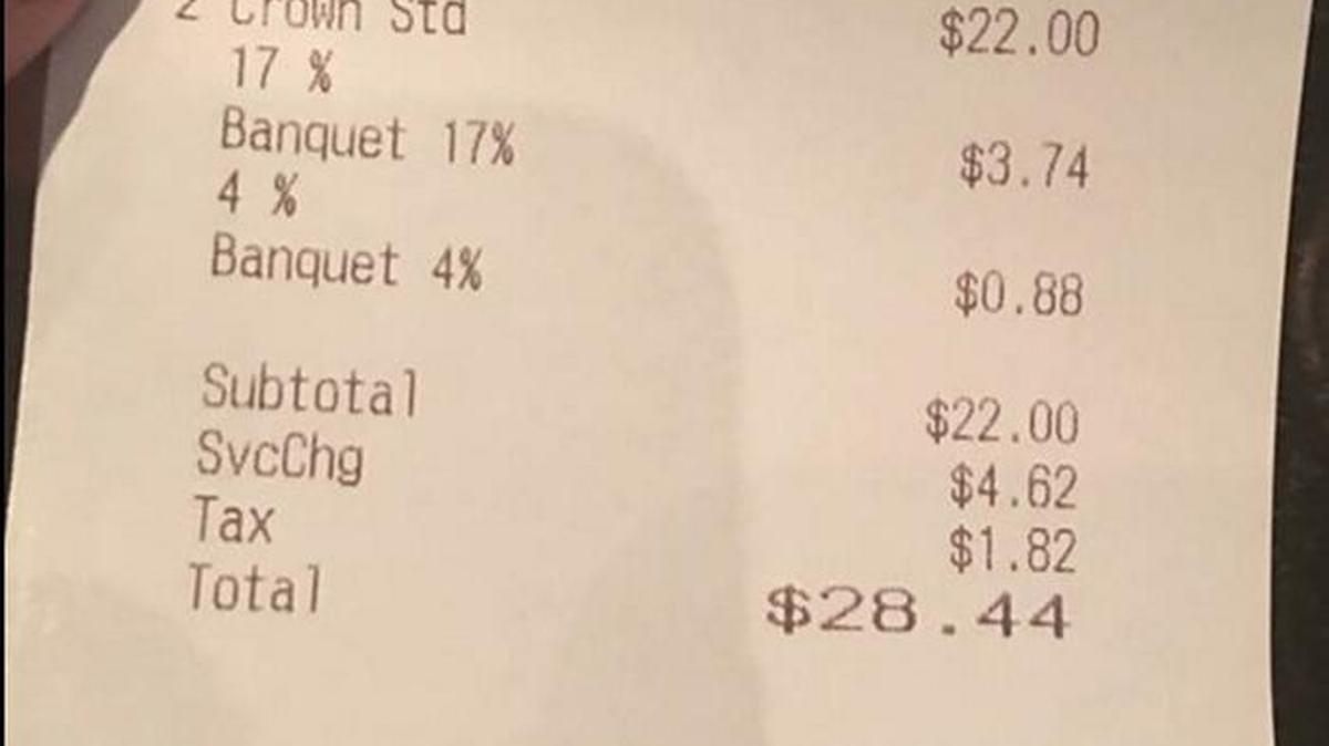 Melanie Mills posted her receipt from Ruth’s Chris on Facebook.