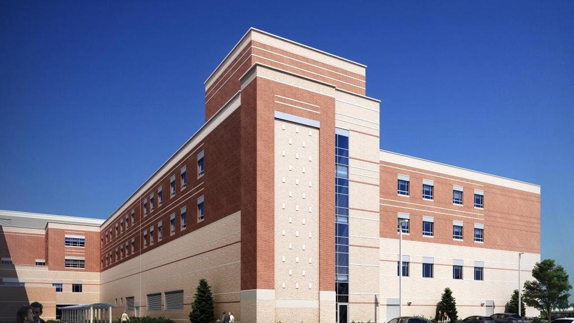 This rendering shows what the planned expansion of Novant Health’s Huntersville Medical Center at 10030 Gilead Road could look like. Novant said construction on the expansion is expected before Thanksgiving.