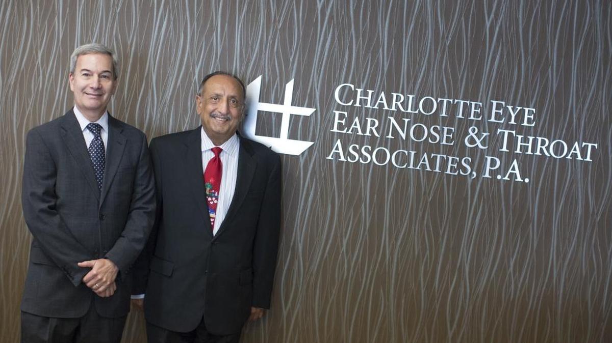 President Steve Gold, left, and CEO Jag Gill lead at physician-owned Charlotte Eye Ear Nose and Throat, a 2015 Top Workplace.