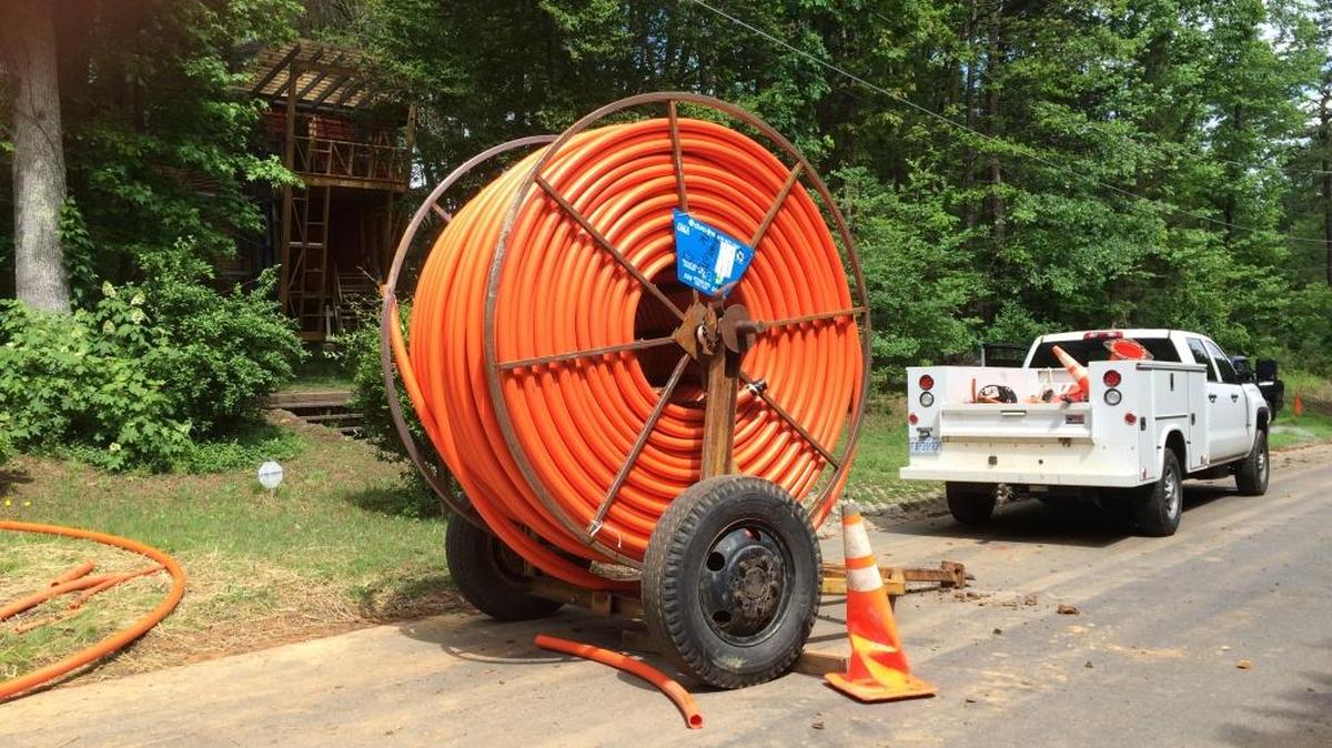 Google Fiber contractors were installing fiber-optic cable along Mallard Ridge Drive in Charlotte in May.