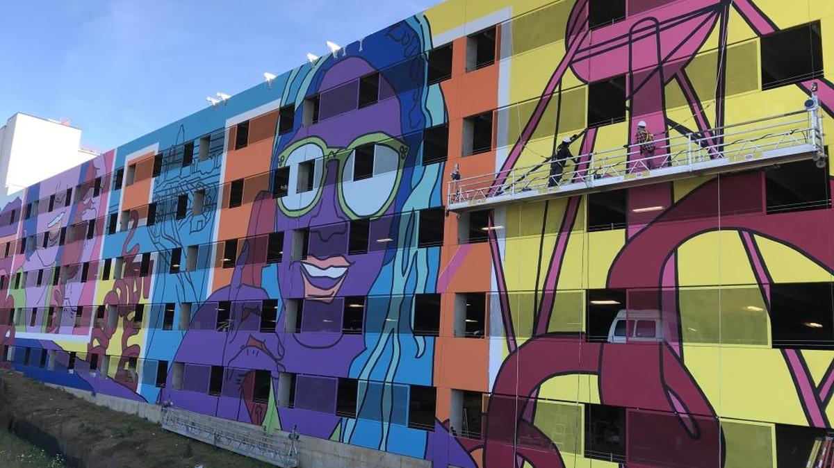 The mural at Novel NoDa.