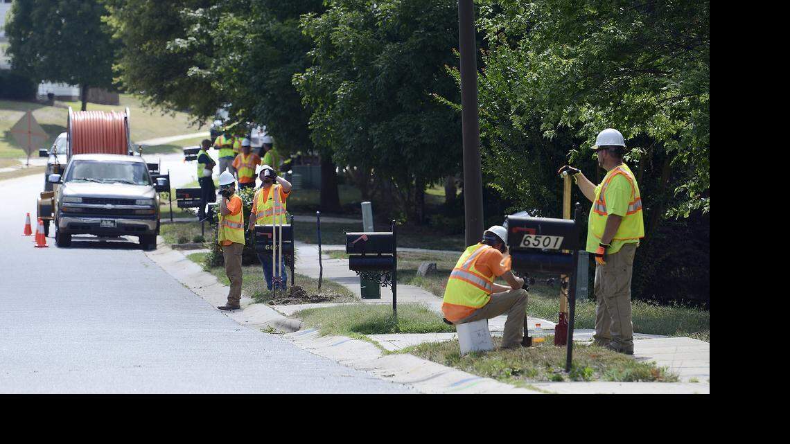 
Google contractors have started identifying existing utility infrastructure in preparation for laying fiber in Highland Creek, Charlotte city officials said. These workers, who did not identify their affiliation, were in the 6400 & 6500 block of Harburn Forest Drive on Tuesday. 
