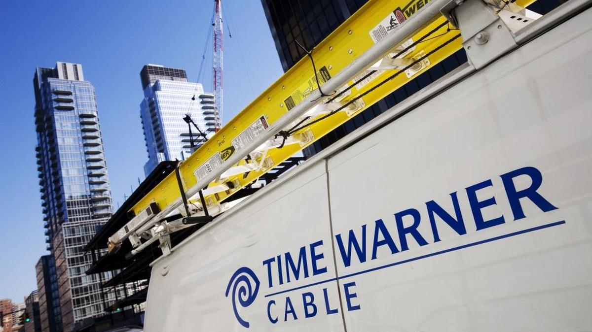 
A Time Warner Cable truck is parked in New York. TWC is the dominant cable provider in the Charlotte area. 
