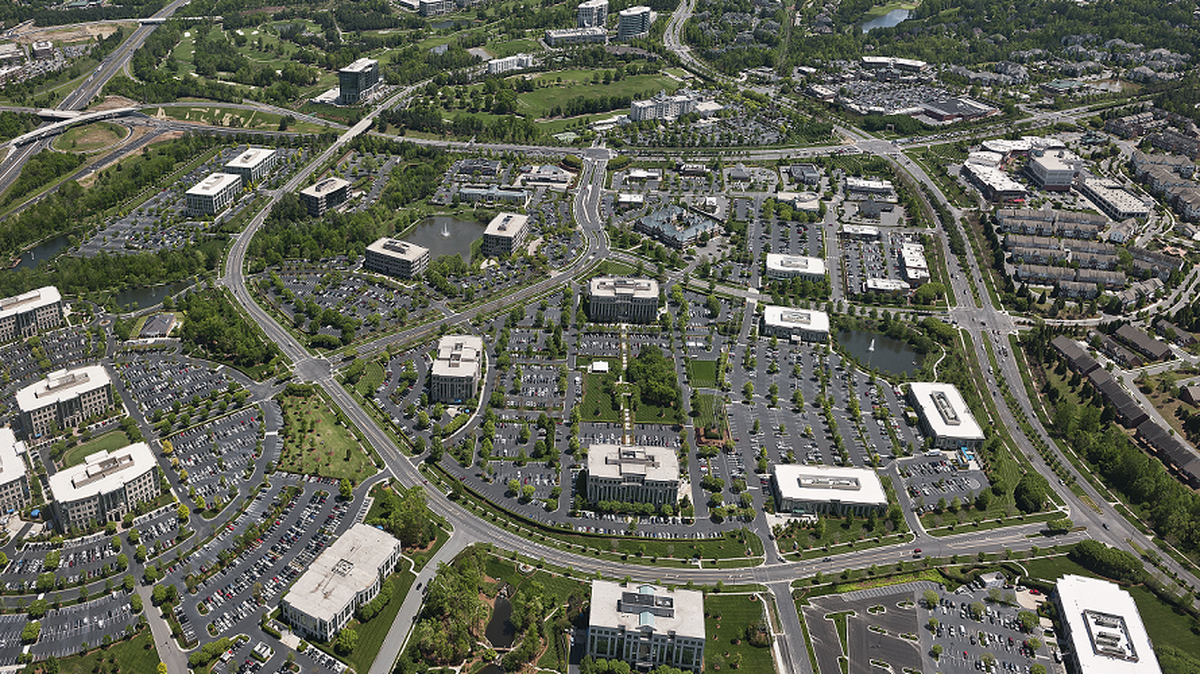 Aerial view of Ballantyne Corporate Park