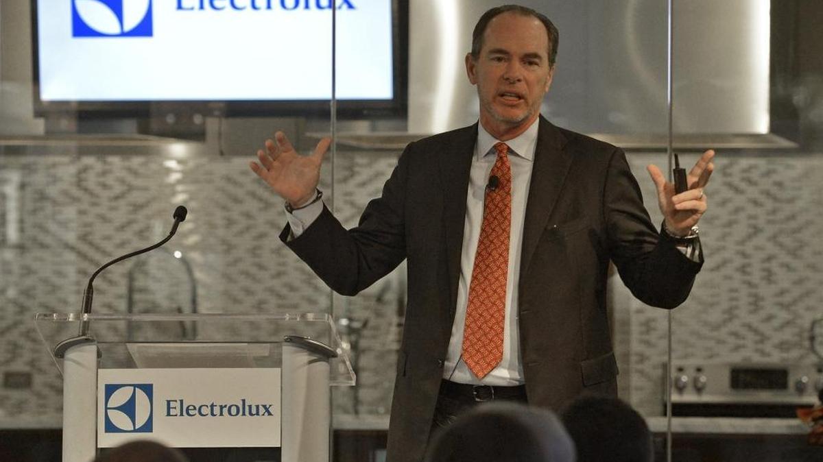 Electrolux CEO Keith McLoughlin, speaks at the Electrolux Capital Markets Day in Charlotte in 2014.