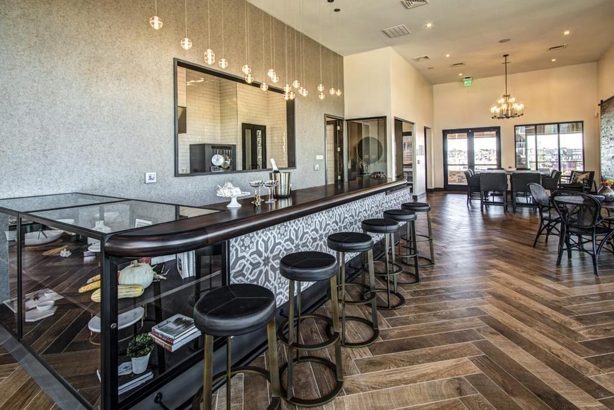 Interior of amenity space at the Novel Providence Farm apartments.