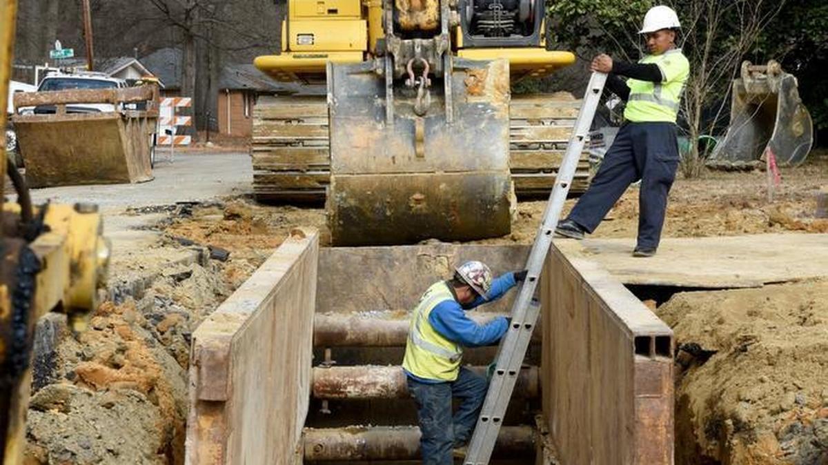 South End sewer infrastructure being installed by Charlotte Water.
