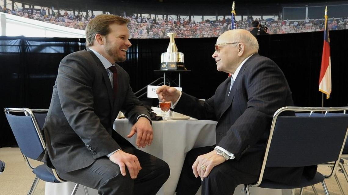 Major League Soccer executives confirmed that they have been in talks with from left, Marcus Smith and his father, Bruton Smith, as potential owners of an expansion team in Charlotte.