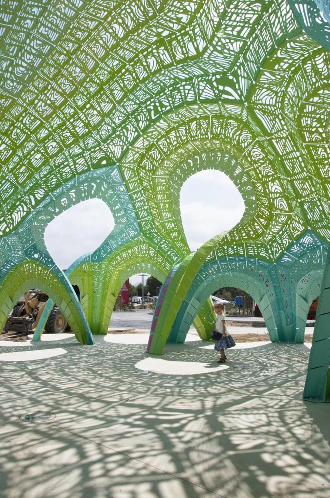 Pleated Inflation at Argeles-sur-Mer, France, by Marc Fornes and his studio.